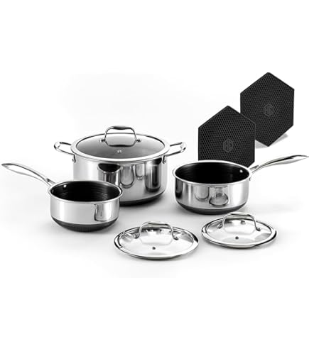 Amazon.com: HexClad Hybrid Nonstick 14-Piece Cookware Set, 8